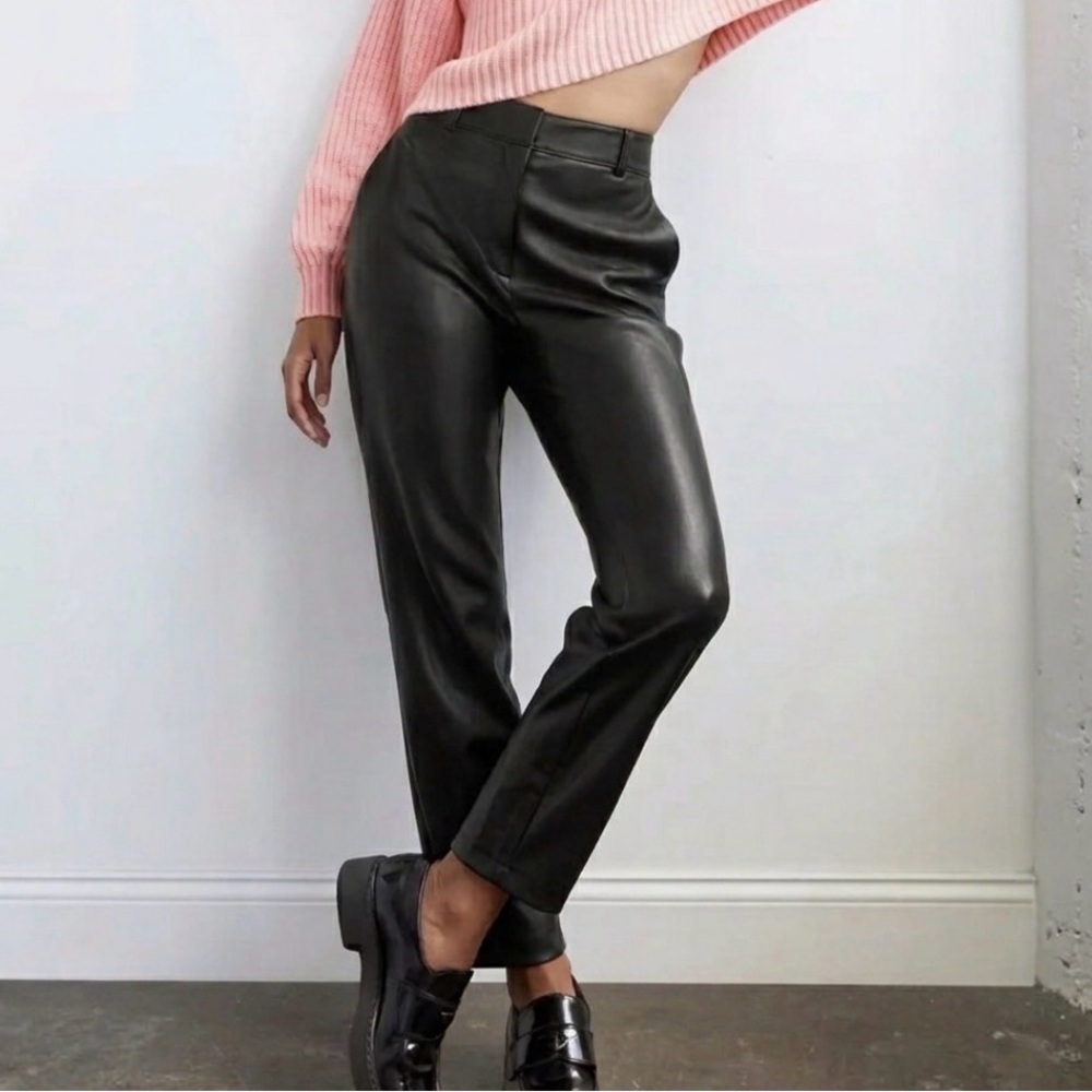 Aritzia BABATON Command Pants Size 4 Black Vegan Leather